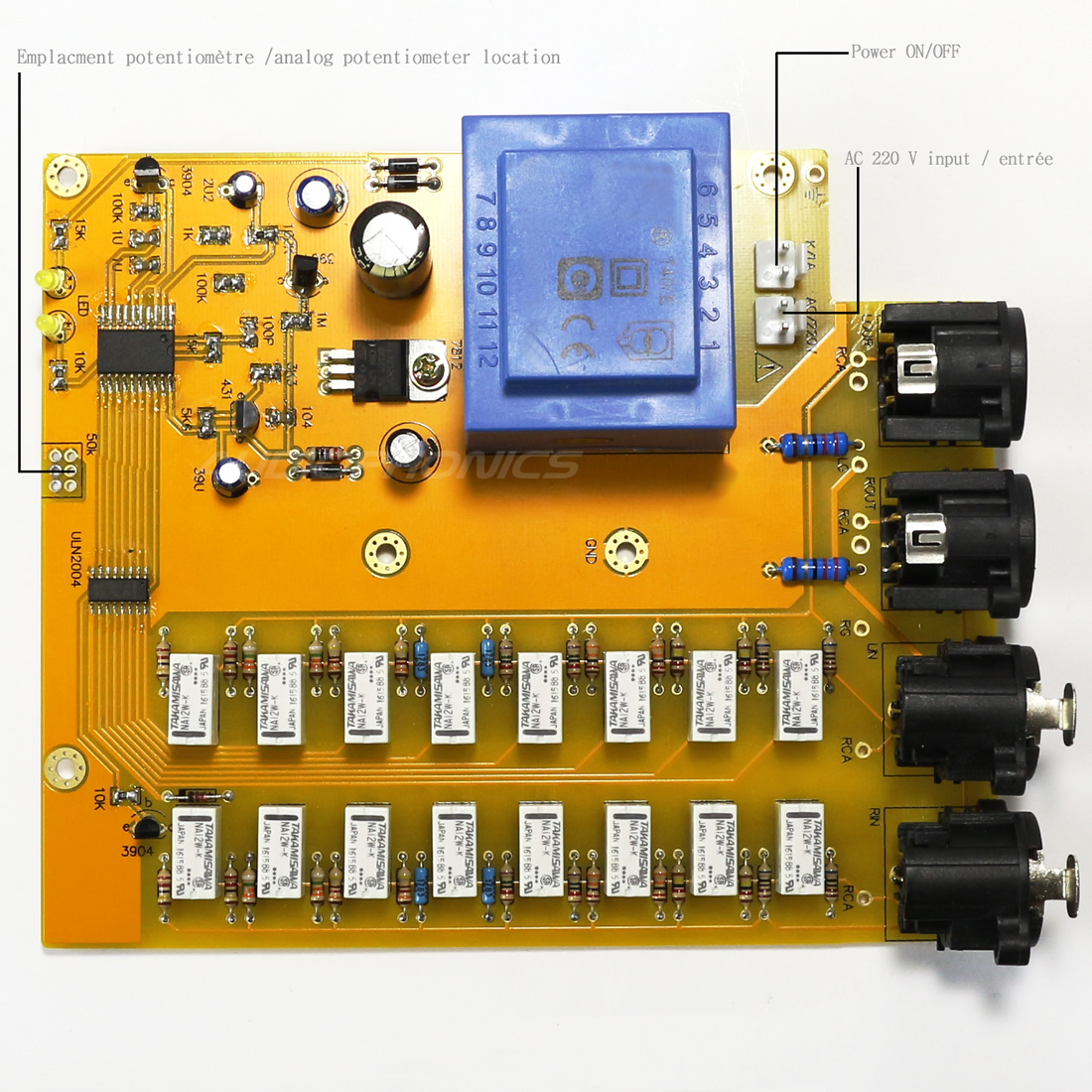 Passive XLR balanced passive Volume control module with 256level relay
